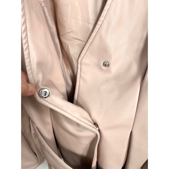 River Island faux leather belted peplum top in pink sz 6 - Picture 8 of 10